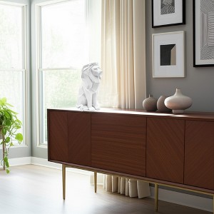 Modern Geometric Lion Figurine - Resin Statue for Home & Office Decor - Stylish Animal Sculpture for Living Room, Bedroom & Workspace - 11 - 1 of 4