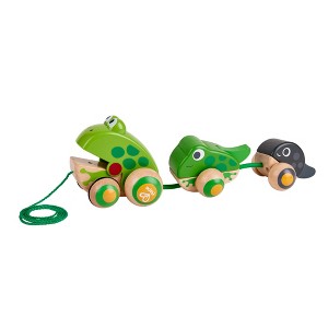 Hape Pull-Along Frog Family Wooden Toddler Toy - 1 of 4