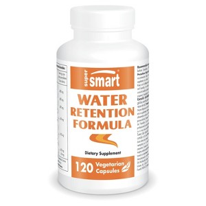 SuperSmart Water Retention Formulation - with Dandelion, Guarana, Caffeine, Betalains - Lymphatic Drainage | Non-GMO - 120 Vegetarian Capsules - 1 of 1