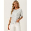 INSPIRE CHIC Women's Regular Fit Round Neck Short Sleeve Party Clubwear Blouses - 4 of 4
