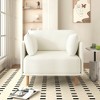 Lirago, Modern White Upholstered Accent Chair with Soft Fabric, Sturdy Wood Legs - Scandinavian Design for Living Room & Office Lounge - 2 of 4