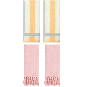 REGALWOVEN 4 Pcs Cotton Bathroom Hand Towels for Home Decoration - 1 of 4