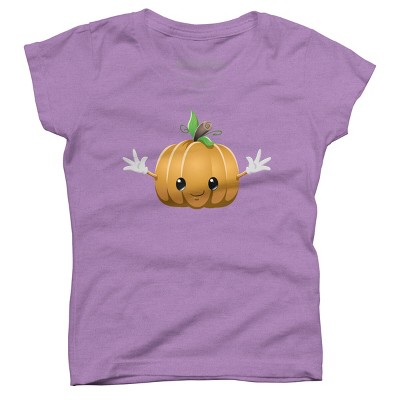Girl's Design By Humans Halloween Pumpkin Monster 6 By LironPeer T-Shirt