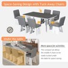 7-Piece Dining Table Set with 6 Upholstered Chairs, Solid Wood Farmhouse Design, Space-Saving, Modern Style for Dining Room - 4 of 4