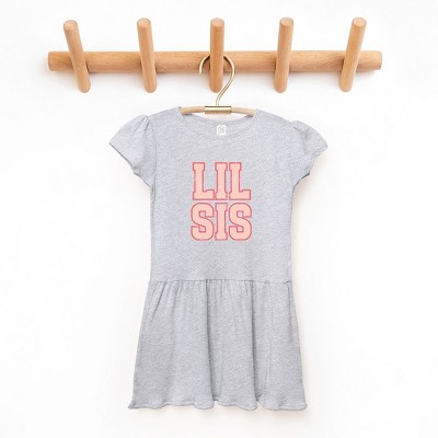 The Juniper Shop Lil Sis Distressed Toddler Graphic Dress