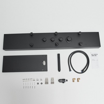 Matte Black 47'' Stainless Steel Shower Panel with Jets