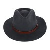 Kenny K Unisex Australian Wool Fedora with Leather Hatband - 2 of 4