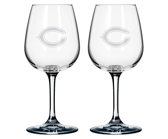 Boelter Brands Chicago Bears 2 Pack Wine Glass 12 oz