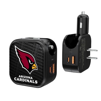 Keyscaper Arizona Cardinals Text Backdrop 2 In 1 Usb A/c Charger : Target