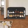 YIYIBYUS Entryway Shoe Bench with Cushion Shoe Rack with Storage Space, Black - 3 of 4