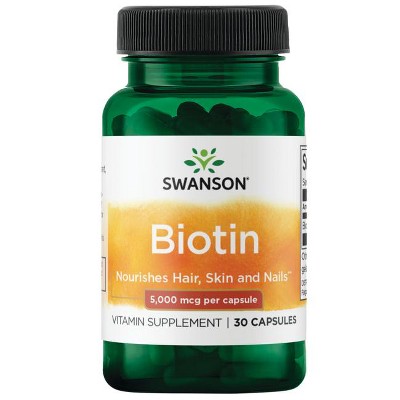 Swanson Biotin 5,000 mcg 30 Caps.