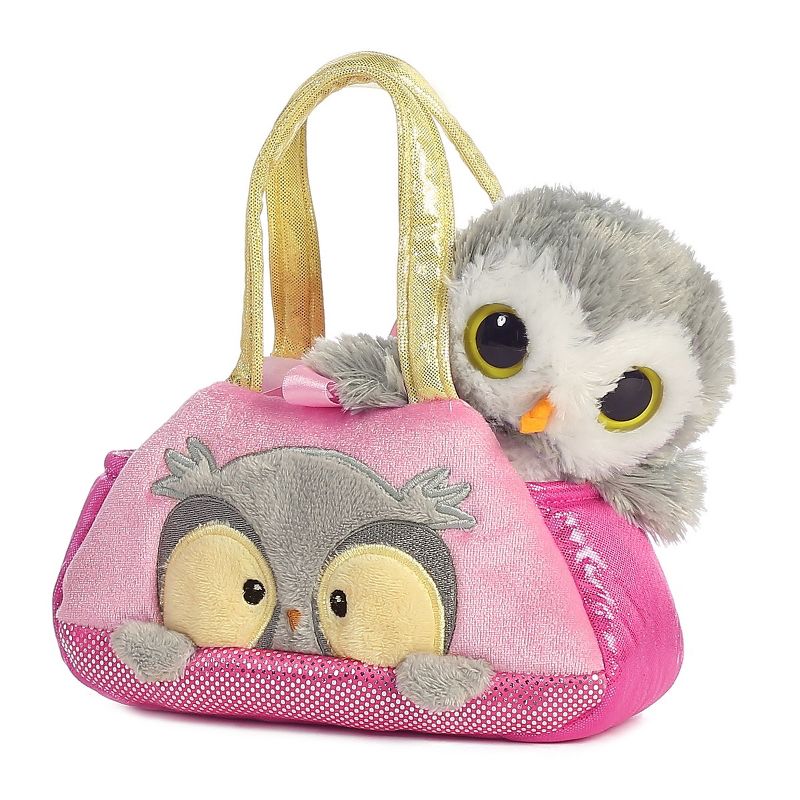 Aurora Fancy Pals 7" Peek-A- Boo Owl Pet Carrier Grey Stuffed Animal, 2 of 4