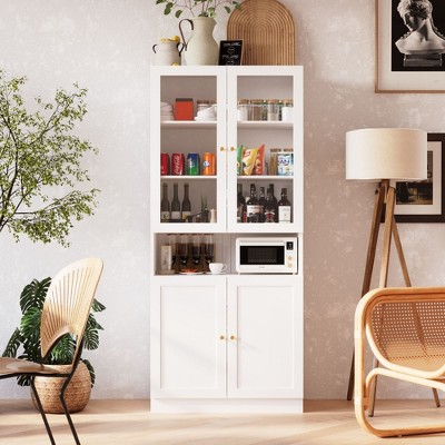 Famapy White Vertical Combination Multifunctional Bookcase Storage