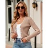 Womens Knit Shrugs Cardigan for Dresses V Neck Button Down Lightweight Cardigans Sweaters - 2 of 4