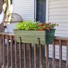 ACHLA Designs 24" Wide Rectangular Flower Box Galvanized Steel with Black Wrought Iron Clamp-On Brackets Green Patina - 4 of 4