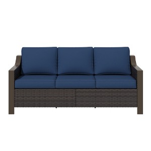 UPTION Premium Outdoor Patio Rattan Three-person Sofa - 1 of 4