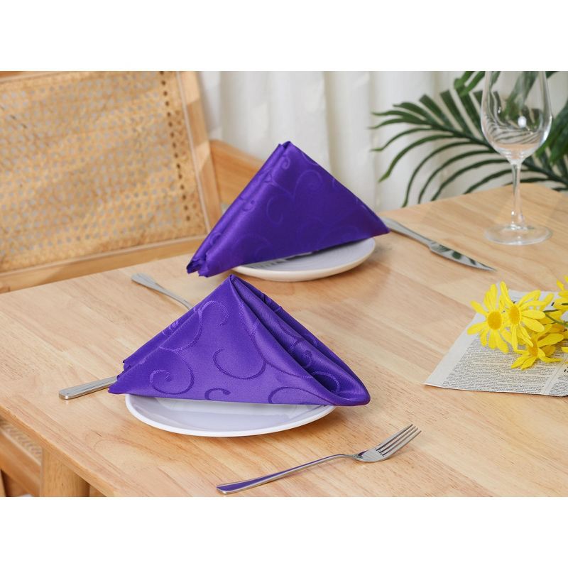 Unique Bargains Cocktail Weddings Dinner Banquets Polyester Napkins 19 x 19 Inches 12 Pcs, 2 of 7