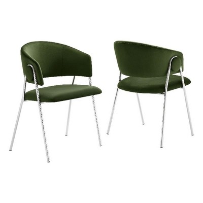 Modway Nella Upholstered Performance Velvet Dining Chair Set of 2