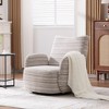 ORRD Modern 360° Swivel Lounge Chair with Striped Fabric, Metal Base Accent Chair for Living Room & Bedroom,Red - 2 of 4