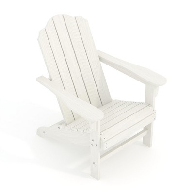 HDPE Adirondack Chair, Wood Texture Patio Furniture, Outdoor Lawn Chair for Garden Backyard Deck Poolside