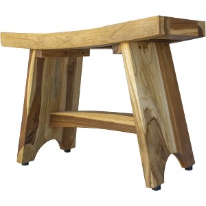 HomeRoots Contemporary Teak Outdoor Bench In Natural Finish - 1 of 4