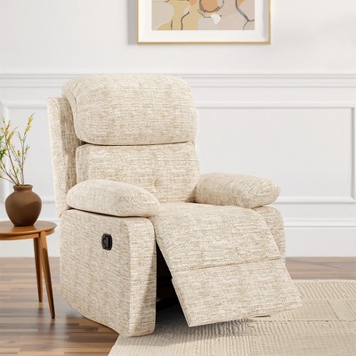 MAYEERTY Sand Small Recliner Sofa Space Saving Manual Recliner Chair for Adults Living Room