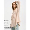 EXLURA EXLURA Womens Spring Long Sleeve Shirts V Neck Casual Maternity Tops Loose Babydoll Pullover Dressy Tunic Blouse Outfits 2025 Apricot - 3 of 4