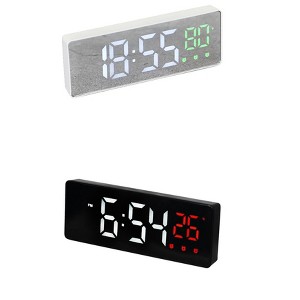 REGALWOVEN 2 Pcs Plastic Digital Corded Adjustable Accurate Dimmable Electric Alarm Clock 6.3 x 2.4 x 1 inch - 1 of 4
