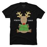 Men's Design By Humans Christmas Reading Reindeer Shirt By Galvanized T-Shirt