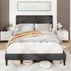Costway Twin/Full/Queen Size Bed Frame with High Headboard & Wooden Slats No Box Spring Needed - 4 of 4