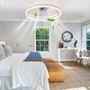 KTMBDW 20'' Ceiling Fan with Light, Upgraded Low Profile Fan, Flush Mount Ceiling Fan, 6 Speeds, Dimmable LED for Bedroom, Living Room - 2 of 4