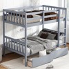 Kumasinova Twin Over Twin Bunk Bed with 2 Drawers & Guardrails – Detachable (Converts to 2 Beds), Rustic Rubber Wood Bed Frame with Ladder for Kids - 3 of 4