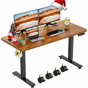 Homdox Origin Series Elec. Standing Mobile Home Office Desk 48" × 24" Ergonomic Computer Desk w/4 Preset Heights (Wheels additional 2.5" high) - 1 of 4
