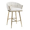 Beige Counter Height Bar Stools Velvet Kitchen Island Counter Bar Stools - 4 of 4