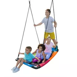 HearthSong Hanging Lounge Chair Kids Hammock Tree Swing Soft Sturdy Weather-Resistant Holds 200 lbs Ages 4 and up 