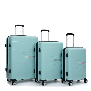 NAYSAYE Bag and Luggage Set 3 Piece Set TSA Lock with Adjustable Pull Rod and 360° Spinner Wheels for Family Trip, Green, 19.48"*11.8"*29.3" - 1 of 4