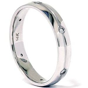 Pompeii3 Mens 14K White Gold Comfort Fit Diamond Wedding Band - 1 of 2