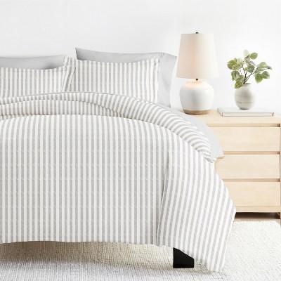 8PC Bedding Bundle, Patterned Duvet Cover, White Comforter and Solid Sheet Set - Becky Cameron