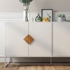 Okak 2 Glass Doors Kitchen Cabinet with Unique Bell Handle Sideboard Cabinet with 2 Shelves and Drawer - 2 of 4