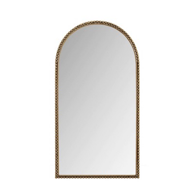 Infurnic Full Length Mirrors Iron Arched Design with Supporting Feet for Living Room, Clothing Shop, Corridor Decor, Gold, 35.43"*0.98"*65.75"
