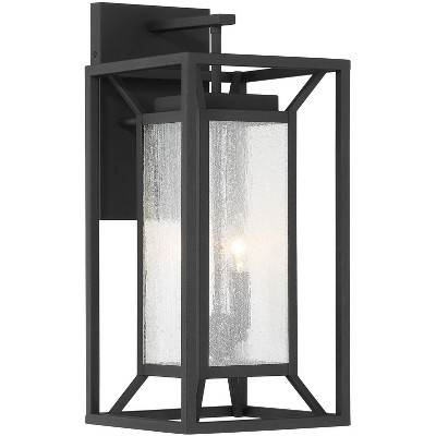 Minka Lavery Modern Outdoor Wall Light Fixture Sand Coal 21" Clear Seeded Glass for Post Exterior Barn Deck House Porch Patio