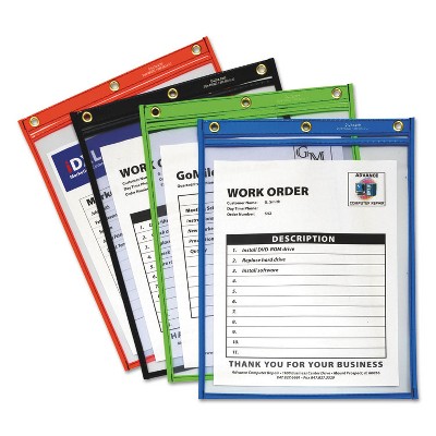 C-Line Heavy-Duty Super Heavyweight Plus Shop Ticket Holders Assorted 9 x 12 20/BX 50920