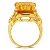 EVERLY JEWELRY | Yellow Silver 10 3/4 ct TGW Octagon-Cut Citrine and White Topaz Solitaire Ring - 4 of 4