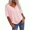 Imily Bela Women's Casual V Neck Half Sleeve Oversized T Shirt Solid Color Basic Top - 3 of 4