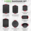NutriChef 8-Piece Nonstick Carbon Steel Bakeware Set with Red Silicone Handles - 4 of 4