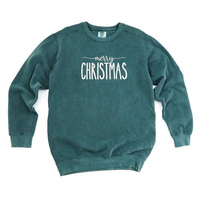 Simply Sage Market Women's  Garment Dyed Graphic Sweatshirt Embroidered Merry Christmas