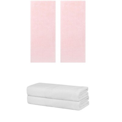 REGALWOVEN Cotton Absorbent Soft Bath Hand Cloths Towels 2 Piece Sets