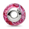 Black Bow Jewelry Pink, Purple Swirls Overlay Glass & Sterling Silver Bead Charm, 15mm - 2 of 4