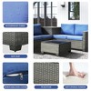 Decksplore Outdoor Lounge Set PE Wicker with Iron Frame Navy Blue Sofa & Coffee Table Combo - 4 of 4
