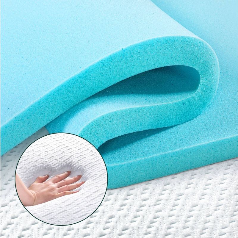 Zinus Gel Cooling 2" Mattress Topper Cover, 4 of 9